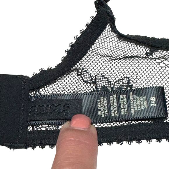 Skims Unlined Lace Underwire Bra Black 34B - Picture 7 of 7